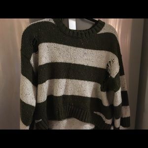 Cropped stripe sweater